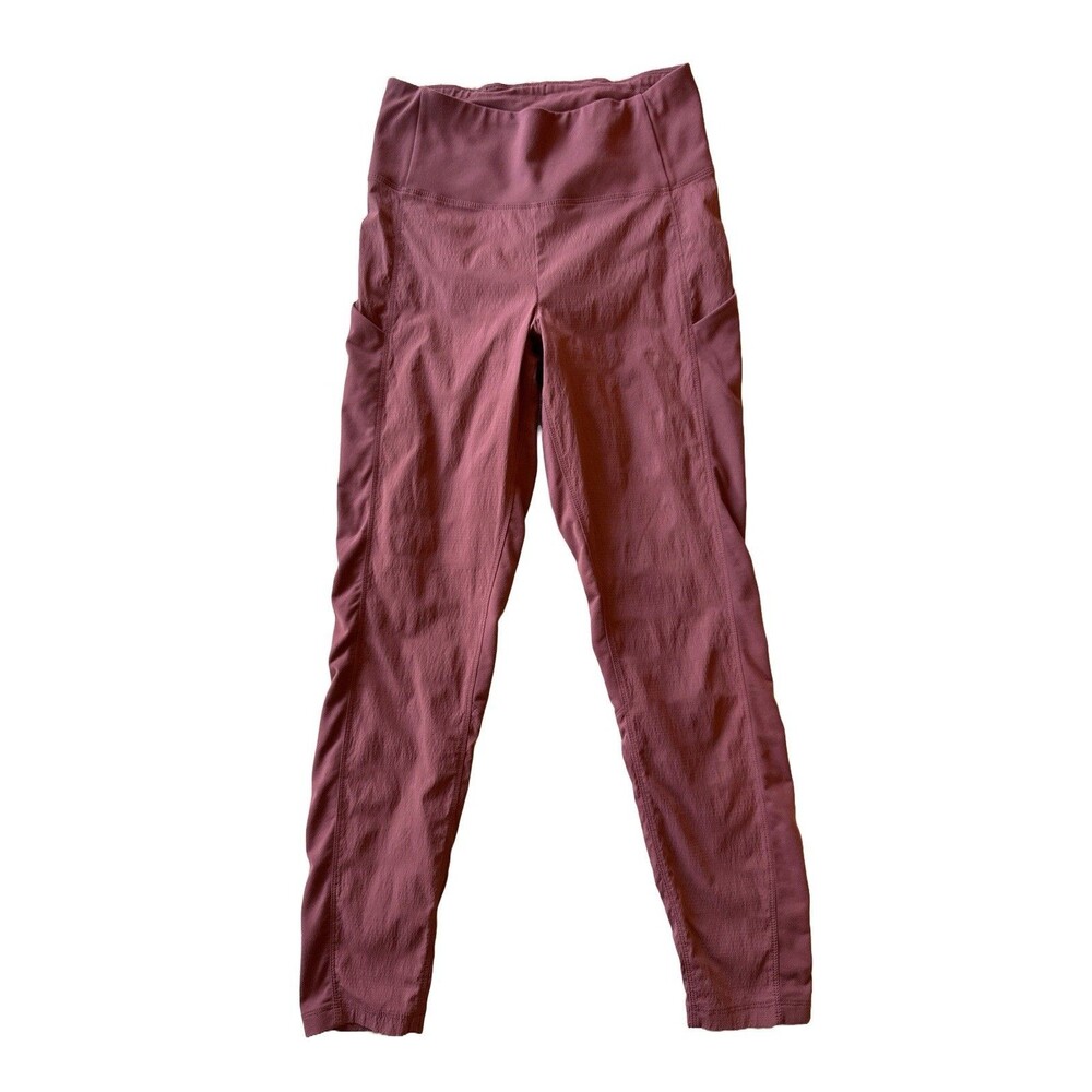 Athleta 2 Cognac Brown Hybrid Crop Tight Trekkie Commute Travel Pant #446615